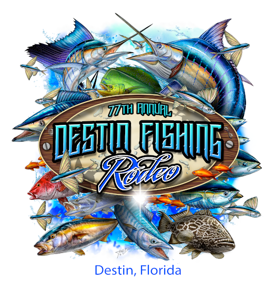 Annual Destin Fishing Rodeo Special Illustration Artwork Logo